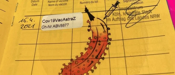 Bild einer COVID-19-Schutzimpfung im Impfpass