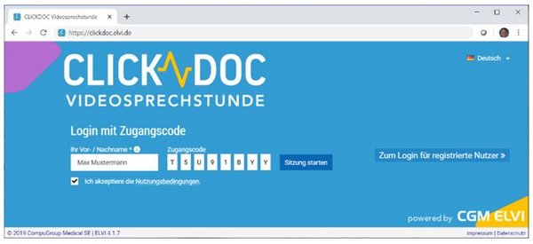 Bild Login Clickdoc für Gäste